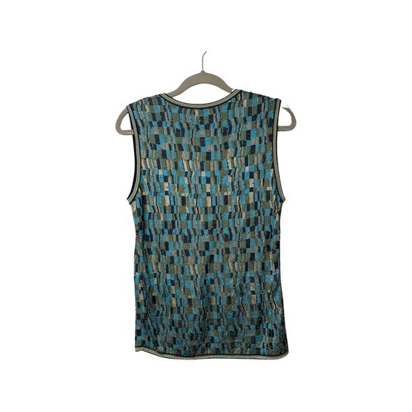 ZAC POSEN Patterned Scoop Neck crochet sleeveless tank sz M - Picture 4 of 9